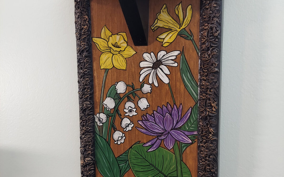 Half Round Shelf with Painted Lower Panel