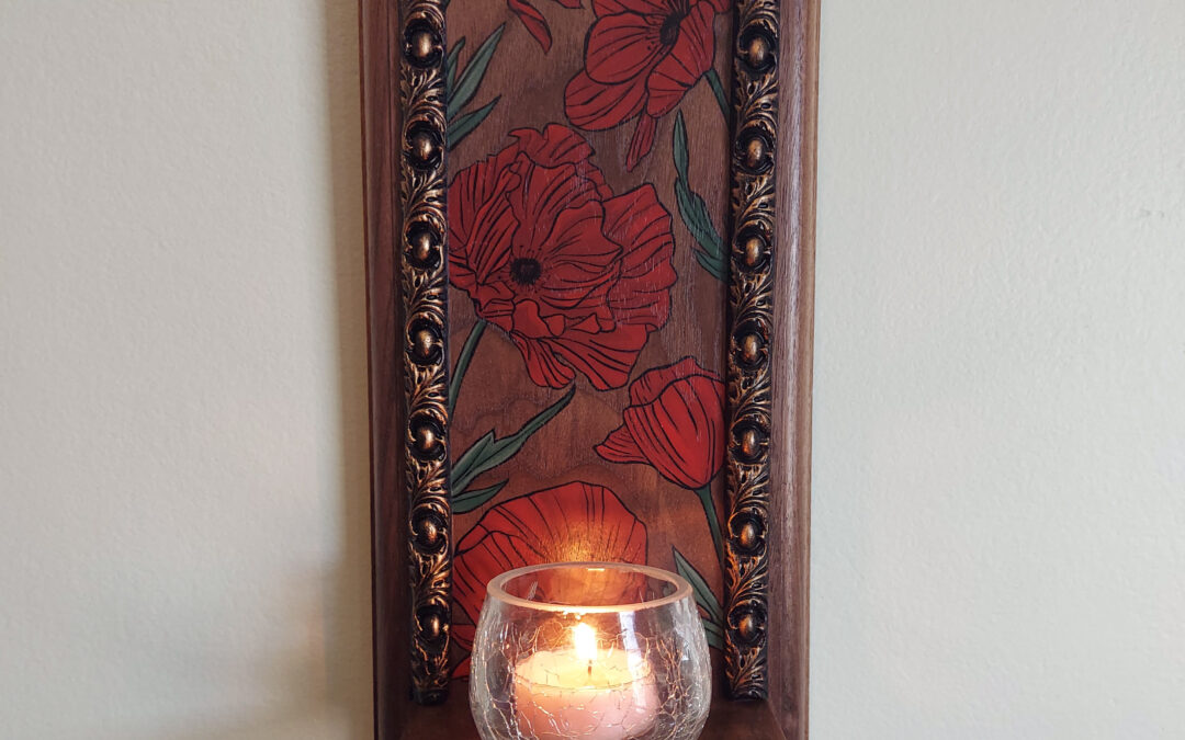 ‘Demeter’s Gifts’ Red Poppy Votive Sconce